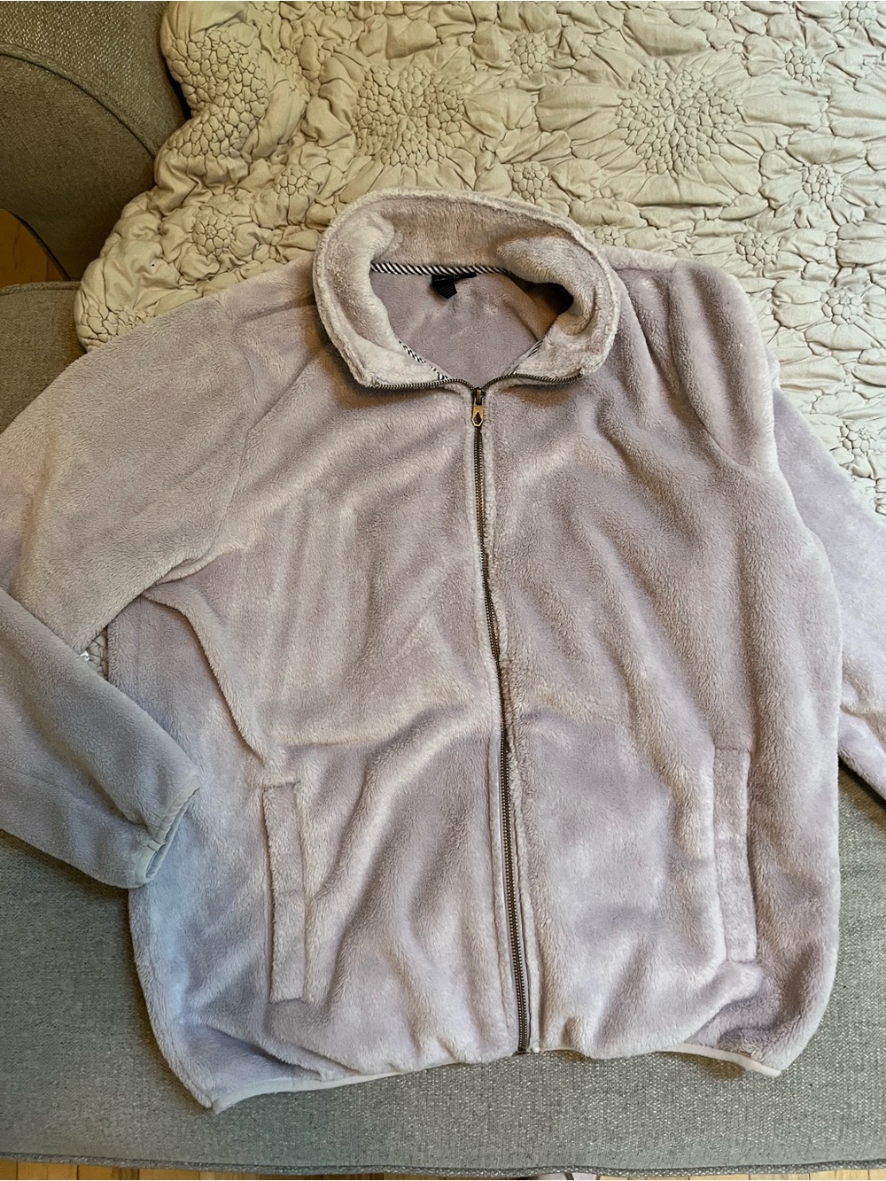 Volcom Plush Full-Zip Teddy Jacket in Light Lavender